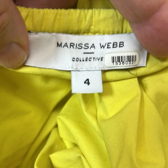 Marissa Webb Collective cotton open back dress chartruese size 4 - Picture 7 of 9